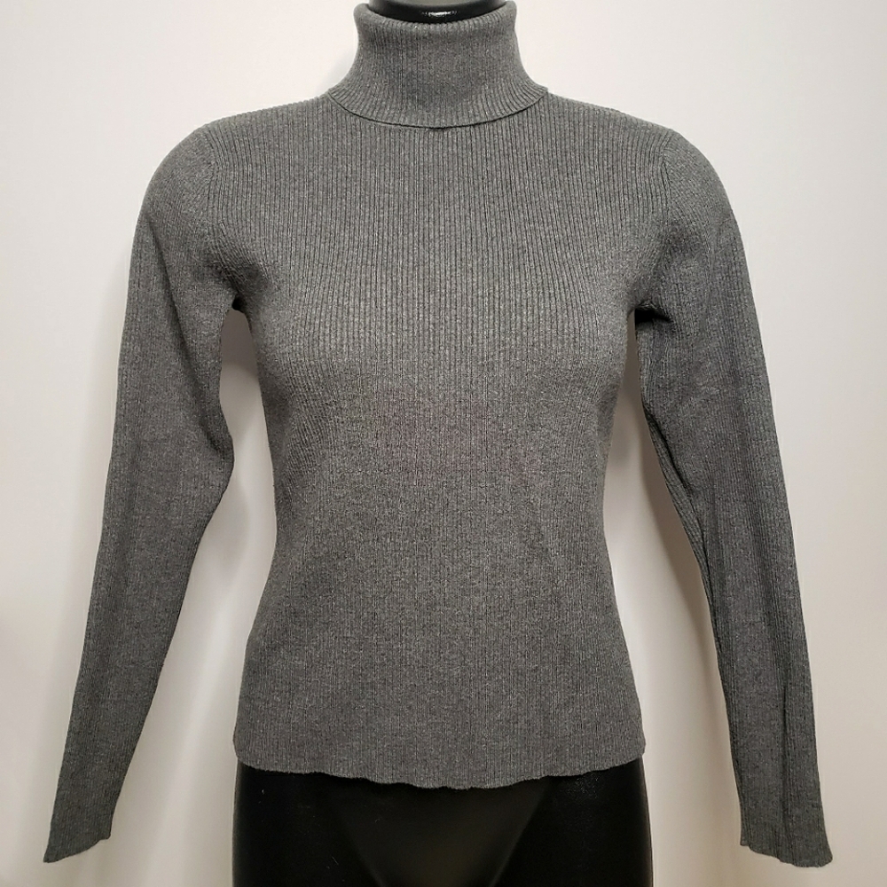 Vintage Crystal Kobe Sweater Womens M Turtleneck Cotton Retro Knit 90s Hong Kong